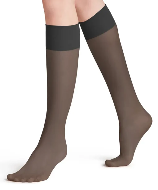 Falke Knæstrømper<3529 ANTHRACITE - Pure Matt 20 KH Knee High