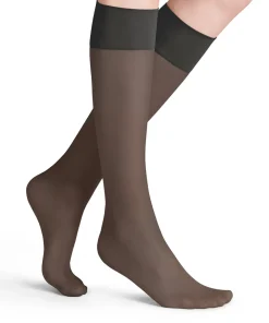 Falke Knæstrømper<3529 ANTHRACITE - Pure Matt 20 KH Knee High