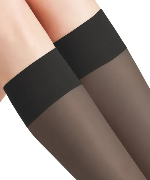 Falke Knæstrømper<3529 ANTHRACITE - Pure Matt 20 KH Knee High