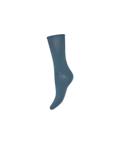Decoy Ankelstrømper/ Sokker<5210 BLÅ - Fine Knit Bambus Ankel Sock