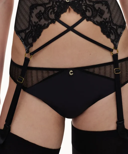 Chantelle Tilbehør<011 BLACK - Cabaret Sauvage Suspender Belt