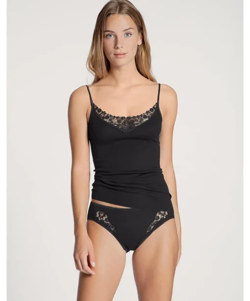 Calida Undertøj<992 BLACK - Feminin Sense Spaghetti Top