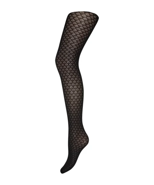 Decoy Strømpebukser/ Leggings<1100 BLACK - Floral 70 Den 3D Tights