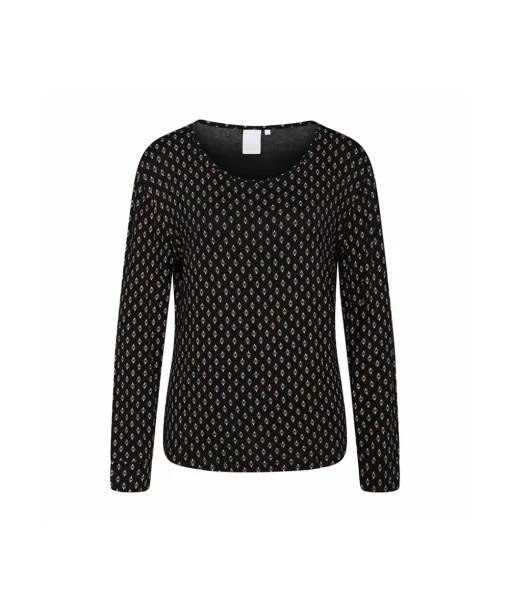 CCDK Copenhagen Top/ Loungeshirt/ Pyjamas<4600 BLACK - Nicha Langærmet Tshirt