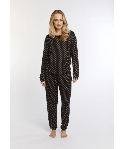 CCDK Copenhagen Top/ Loungeshirt/ Pyjamas<4600 BLACK - Nicha Langærmet Tshirt