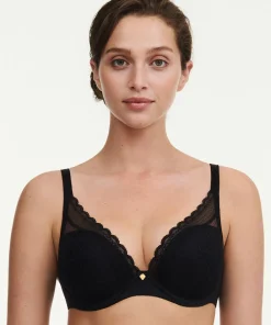 Chantelle Bh'er<011 BLACK - Norah Chic Plunge T-shirt Bra