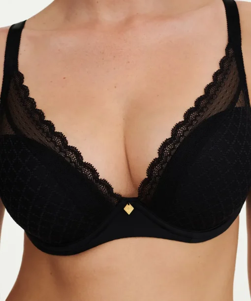 Chantelle Bh'er<011 BLACK - Norah Chic Plunge T-shirt Bra