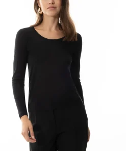 Mey Undertøj<3 BLACK - Wool Long-sleeved Shirt