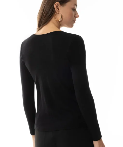 Mey Undertøj<3 BLACK - Wool Long-sleeved Shirt
