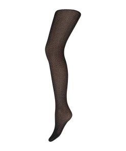 Decoy Strømpebukser/ Leggings<1100 BLACK - Zig Zag 32 Denier Tights