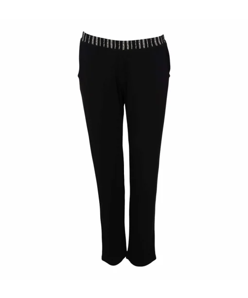 Lady Avenue Top/ Loungeshirt/ Pyjamas<1026 BLACK/WHITE - Bamboo Homewear Long Sleeve Pyjamas