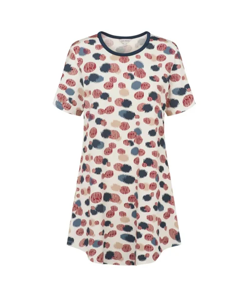 Lady Avenue Natskjorter/ Big Shirts<1052 BLUE/RED - Bamboo Bamboo Bigshirt