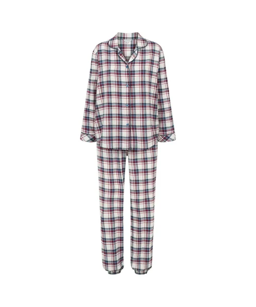 Lady Avenue Pyjamas/ Loungewear<1061 BLUE/RED CHECKS - Cotton Cotton Flannel Pyjamas