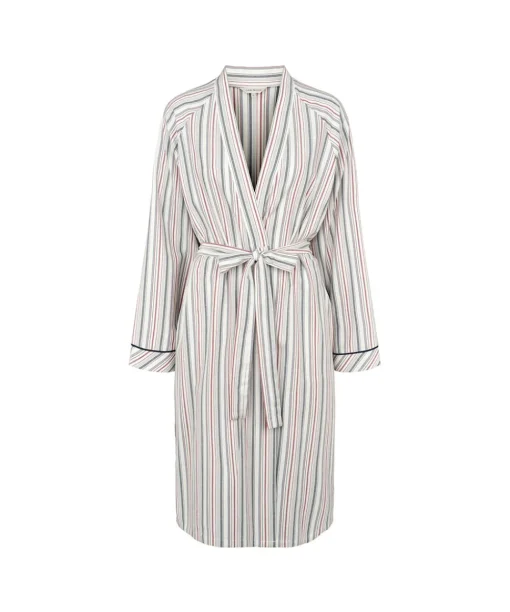 Lady Avenue Kåber<1064 BLUE/RED STRIPES - Bamboo Bamboo Flannel Kimono