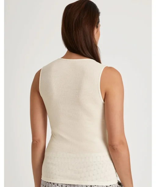 Calida Undertøj<904 CHARM CREAM - Silky Wool Glam Tank Top