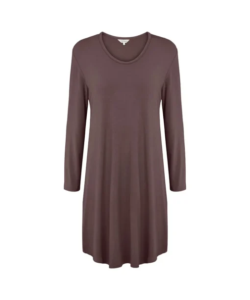 Lady Avenue Natkjoler/ Underkjoler/ Chemiser<190 COFFEE BEAN - Bamboo Homewear Bamboo Long Sleeve Nightdress