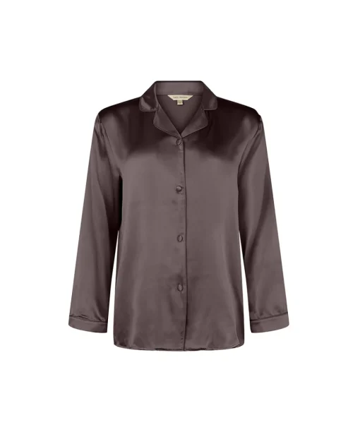 Lady Avenue Pyjamas/ Loungewear<190 COFFEE BEAN - Silk Woven Basic Pyjamas