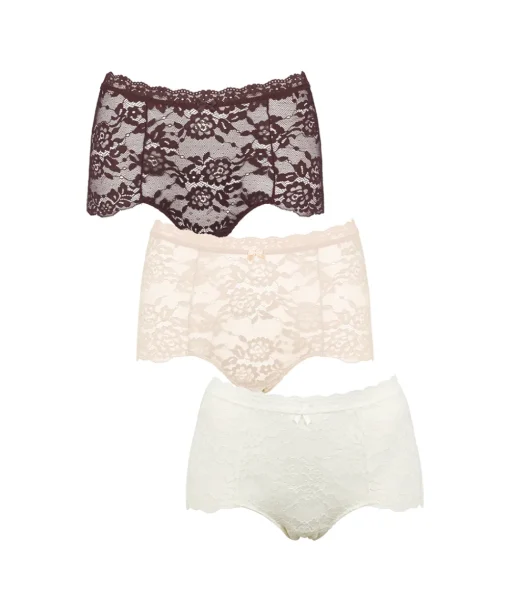 Missya Trusser<044 DARK BROWN - Lace Maxi 3-pack