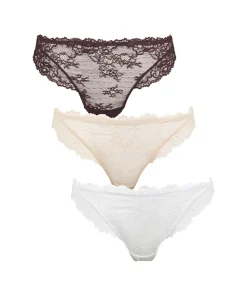 Missya Trusser<044 DARK BROWN - Lace String 3-pack