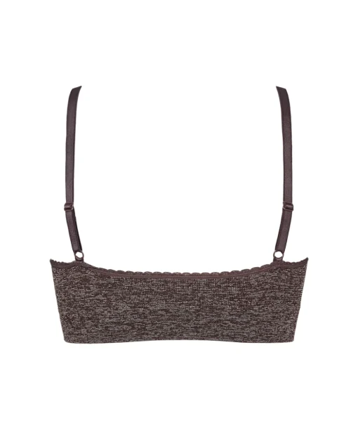 Missya Undertøj|Bh'er<044 DARK BROWN MELANGE - Lucia Bra Top