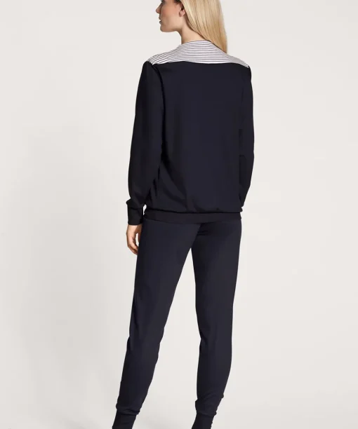Calida Top/ Loungeshirt/ Pyjamas<339 DARK LAPIS BLUE - Soulmate Pyjamas With Cuff