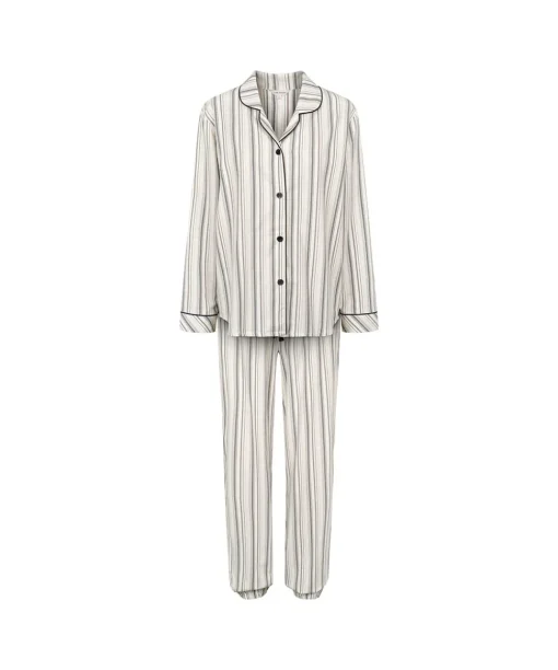 Lady Avenue Pyjamas/ Loungewear<1065 DEER/ROSE STRIPES - Bamboo Bamboo Flannel Pyjamas