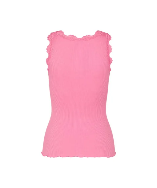 Rosemunde Undertøj<283 DOLLY PINK - Silk Silk top w/ lace