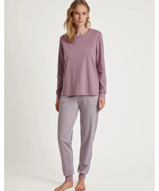 Calida Top/ Loungeshirt/ Pyjamas<342 ELDERBERRY - Favourites Element Shirt Long-Sleeve