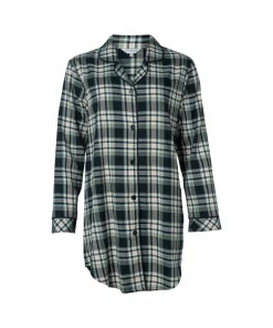Lady Avenue Natskjorter/ Big Shirts<1024 FORREST CHECKS - Homewear - Cotton & satin Cotton Flannel Nightshirt