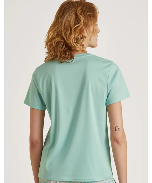 Calida Top/ Loungeshirt/ Pyjamas<642 GLACIER - Favourites Balance Shirt short-sleeve