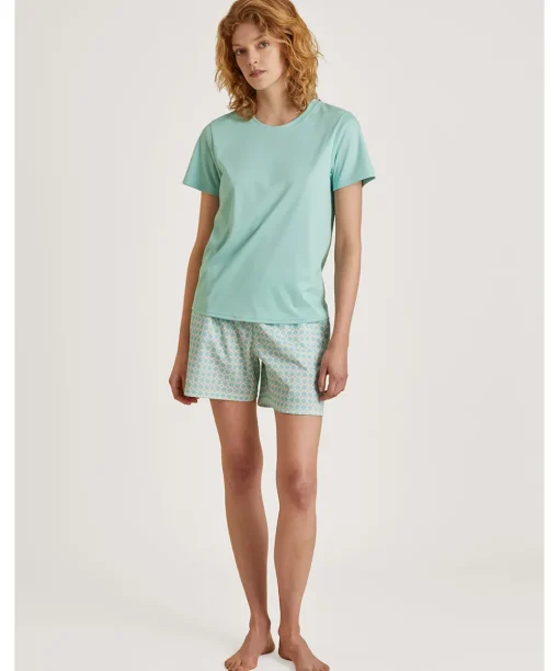 Calida Top/ Loungeshirt/ Pyjamas<642 GLACIER - Favourites Balance Shirt short-sleeve