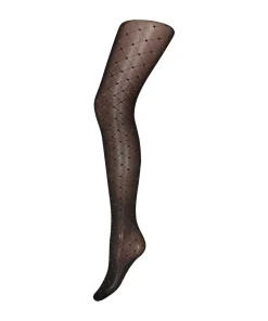 Decoy Strømpebukser/ Leggings<1103 GRÅ - Check Lurex 30 Den Tights