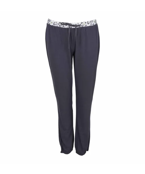 Lady Avenue Top/ Loungeshirt/ Pyjamas<1032 GRAPHITE FLOWER - LA - Bamboo Homewear Bamboo Long Sleeve Pyjamas