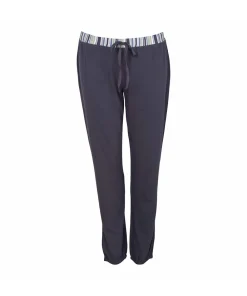 Lady Avenue Top/ Loungeshirt/ Pyjamas<1035 GRAPHITE STRIPE - Bamboo Homewear Long Sleeve Pyjamas