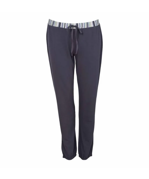 Lady Avenue Top/ Loungeshirt/ Pyjamas<1035 GRAPHITE STRIPE - Bamboo Homewear Long Sleeve Pyjamas