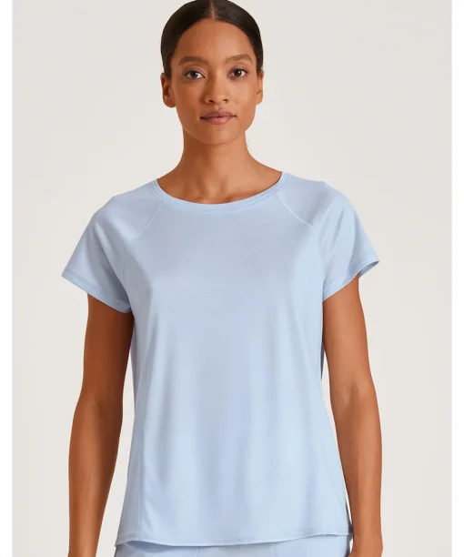 Calida Top/ Loungeshirt/ Pyjamas<470 HARMONY BLUE - DSW Cooling Shirt Short-Sleeve