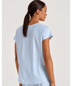 Calida Top/ Loungeshirt/ Pyjamas<470 HARMONY BLUE - DSW Cooling Shirt Short-Sleeve