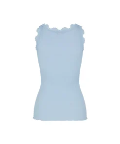 Rosemunde Undertøj<205 HEATHER SKY - Silk Silk top w/ lace