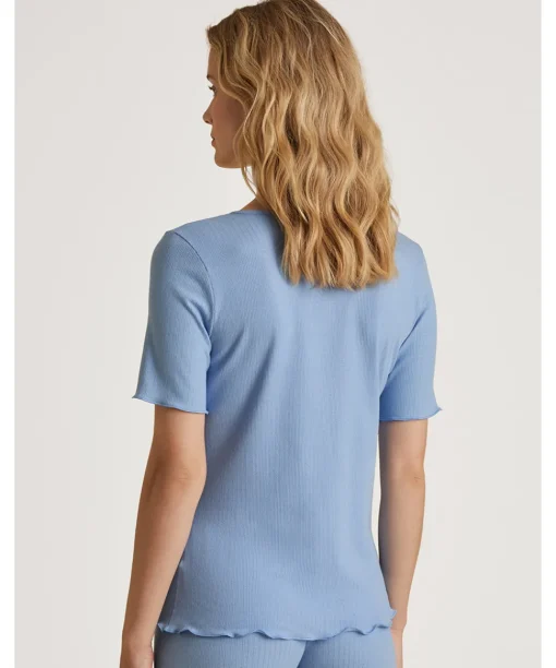 Calida Top/ Loungeshirt/ Pyjamas<399 HYDRANGEA BLUE - Favourites Harmony Shirt short-sleeve