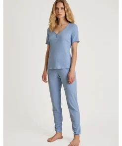 Calida Top/ Loungeshirt/ Pyjamas<399 HYDRANGEA BLUE - Favourites Harmony Shirt short-sleeve