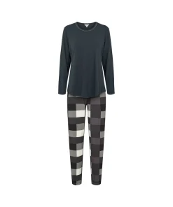 Lady Avenue Pyjamas/ Loungewear<1050 INK CHECKS - Bamboo Bamboo Long Sleeve Pyjamas