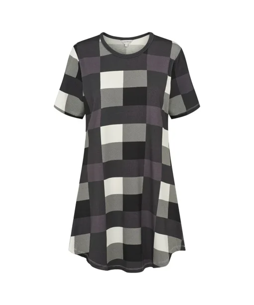 Lady Avenue Natskjorter/ Big Shirts<1050 INK CHECKS - Bamboo Bamboo Bigshirt