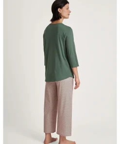 Calida Pyjamas/ Loungewear<618 LAUREL GREEN - Nightwear Xtra 7/8 Pyjamas