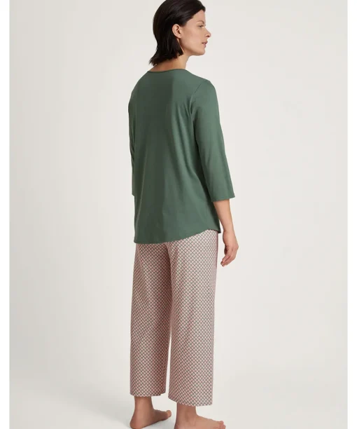 Calida Pyjamas/ Loungewear<618 LAUREL GREEN - Nightwear Xtra 7/8 Pyjamas