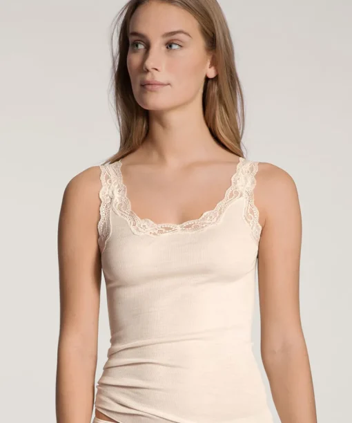 Calida Undertøj<090 LIGHT IVORY - Richesse Lace Tank Top