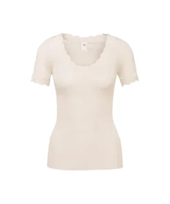 Calida Undertøj<090 LIGHT IVORY - Richesse Lace Top Short-Sleeve