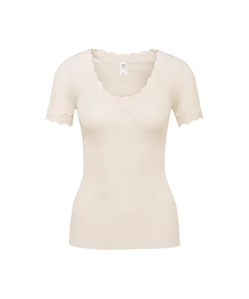 Calida Undertøj<090 LIGHT IVORY - Richesse Lace Top Short-Sleeve