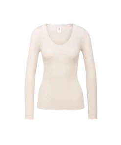 Calida Undertøj<090 LIGHT IVORY - Richesse Lace Top Long-Sleeve
