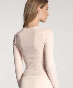 Calida Undertøj<090 LIGHT IVORY - Richesse Lace Top Long-Sleeve