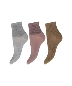 Decoy Ankelstrømper/ Sokker<10091 MULTIFARVET - 3-Pack Ankle Sock Bamboo